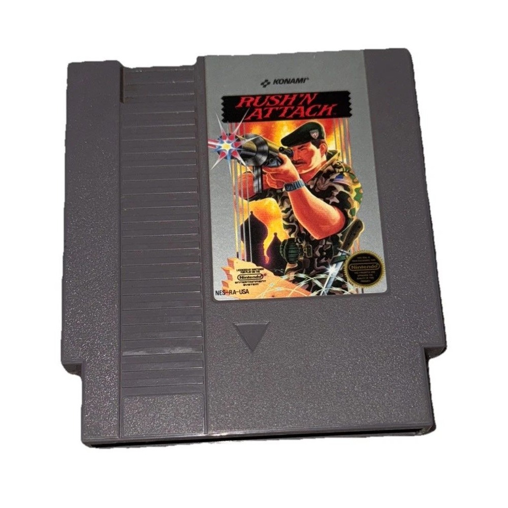 Rush'n Attack Nintendo NES Game Cartridge Konami NES-RA-USA Retro 8-Bit Action